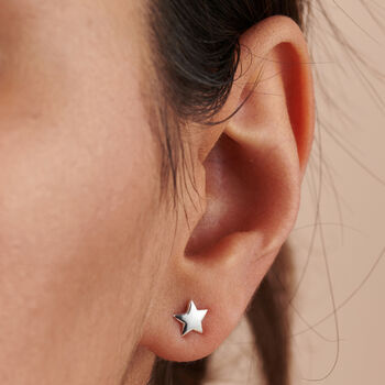 Silver Star Earrings With 'She Believed She Could' Card, 4 of 5