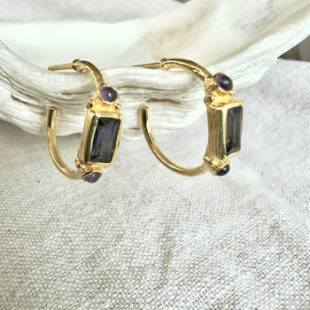 Nya Hoops Iolite And Amethyst, 6 of 9
