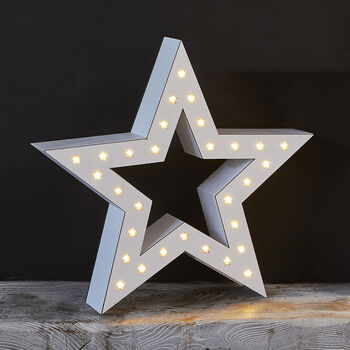 Wooden White Star Light, 2 of 2