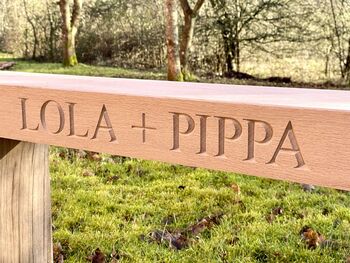 Engraved Oak Sleeper Bench, 5 of 6