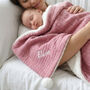 Personalised Dusty Pink Cable Blanket And Comforter Set, thumbnail 4 of 12