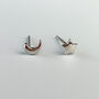 Sterling Silver Tiny Moon And Star Stud Earrings, thumbnail 4 of 7