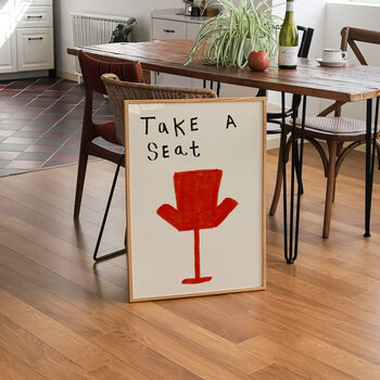 Take A Seat Retro Living Room Wall Art Print, 10 of 10