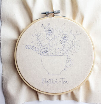 Positivi Tea Embroidery Kit, 3 of 7