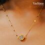 Circle Cubic Zirconia Roman Numeral Pendant Necklace, thumbnail 2 of 5