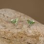 Lunar Moth Enamel Flat Back Earrings In Sterling Silver, thumbnail 4 of 12