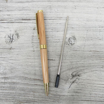 Handmade Ballpoint Pen Recycled Whisky Barrel Oak, 8 of 11