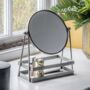 Metal Dressing Table Vanity Mirror In Black Or Silver, thumbnail 4 of 6