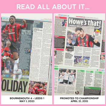 Bournemouth Fc Personalised Football Gift Cherries Newspaper History Book, 11 of 12