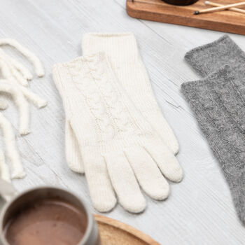Cable Knit Gloves, 2 of 6
