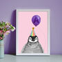 Baby Penguin With Balloon Personalised Children's Print, thumbnail 6 of 7
