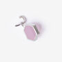 Pink Quartz Dome Silver Charm Clip On Pendant, thumbnail 6 of 8