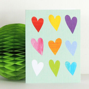 Mini Coloured Hearts Card, 2 of 4