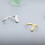 Sterling Silver Baguette Cut Cz Huggie Hoop Earrings, thumbnail 3 of 9