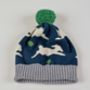 Dark Bunny Rabbit Adult Lambswool Knitted Bobble Hat, thumbnail 6 of 7