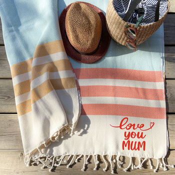 Personalised Cotton Larger Beach Towel, Shawl, 9 of 12