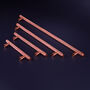 G Decor Brass Chelsea Solid Brass Diamond Knurled Architectural Bar Pull Handle In Rose Brass Finish, thumbnail 3 of 9