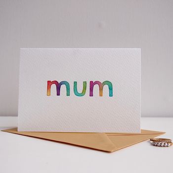 handmade watercolour mothers day mum birthday card by kabinshop