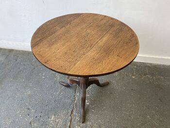 19th Century Antique Oak Round Tilt Top Table, 10 of 10