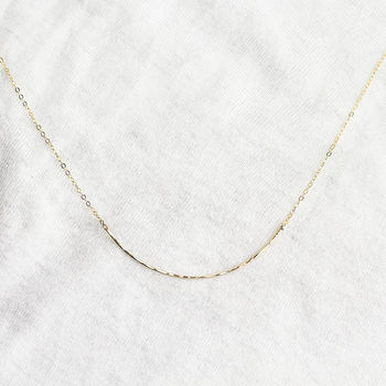 Curved Hammered Bar Necklace, 3 of 5