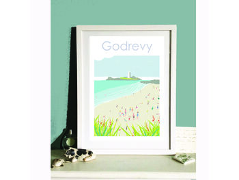 Godrevy St Agnes Cornwall Travel Print, 3 of 6