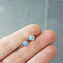 Sterling Silver Small Round Opal Stud Earrings, thumbnail 1 of 10