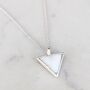 'The Triangle' Mother Of Pearl Necklace, Silver, thumbnail 4 of 6