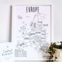 Personalised Europe Pin Board Map With Pins, thumbnail 4 of 12