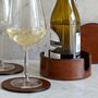 Leather Wine Bottle Coaster With Six Coasters, thumbnail 2 of 3