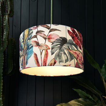 Ice Jungle Tropical Velvet Lampshade, 2 of 8