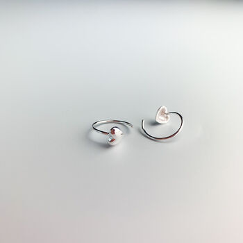 Sterling Silver Heart Ear Jacket Earrings, 3 of 6