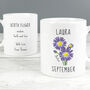 Birth Flower Mug With Personalised Message, thumbnail 8 of 12