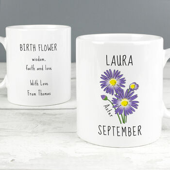 Birth Flower Mug With Personalised Message, 8 of 12