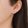 Sterling Silver Minimalist Ball Huggie Hoop Threader Earrings, thumbnail 6 of 12