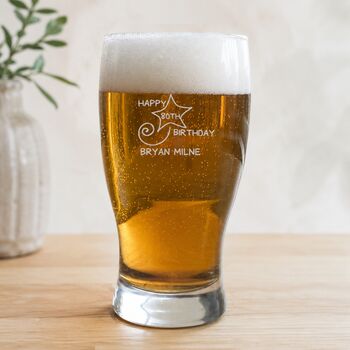 80th Birthday Gift Shooting Star Engraved Pint Glass, 3 of 11