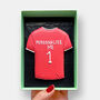 Personalised Football Shirt Letterbox Cookie Red, thumbnail 1 of 8