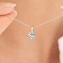 Sky Blue Topaz Solitaire Pendant Necklace In Sterling Silver And Gold, thumbnail 1 of 10
