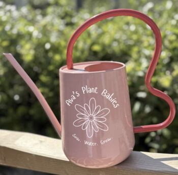 Personalised Wavey Green Watering Can, 3 of 5