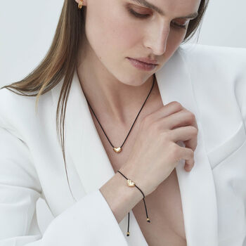 Heart Cord Necklace Silver Or 18ct Gold Vermeil Plate, 4 of 6