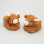 Personalised Longhorn Highland Cow Slipper Booties, thumbnail 6 of 10