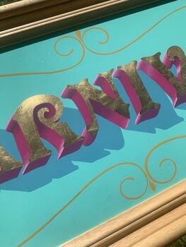 'Carnival' Gold Leaf Typography Wall Art Sign, 10 of 11