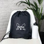 Kids Personalised Cat Drawstring Bag, thumbnail 1 of 7