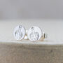 Sterling Silver Stamped Studs Middle Finger, thumbnail 1 of 2