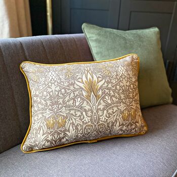 Pewter/Gold Snakeshead Morris 13' X 18' Cushion Cover, 3 of 7