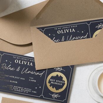 Personalised Hot Stone Massage Gift Voucher For Niece, 6 of 9