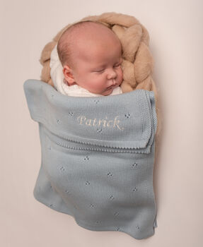 Personalised Pointelle Baby Knit Blanket, 7 of 12