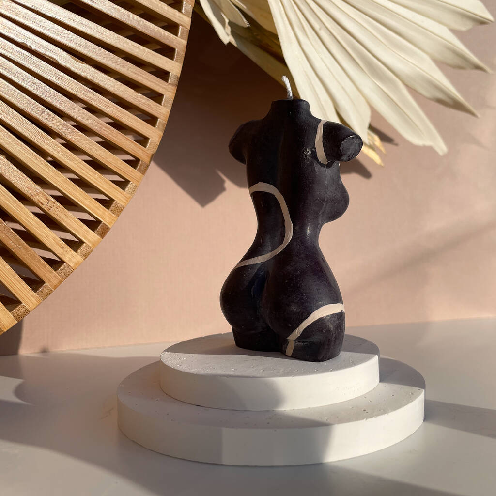 Body Torso Hand Painted Vegan Soy Wax Scented Candle By Lil' Something