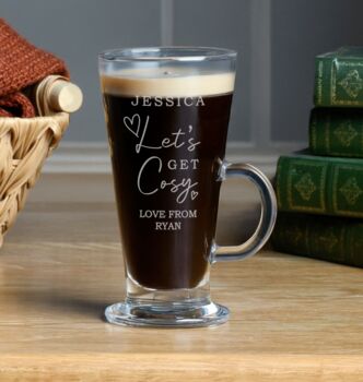 Personalised Get Cosy Latte Glass, 3 of 3