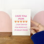 Love You Even Though, Funny Personalised Mother's Day Card, thumbnail 2 of 3