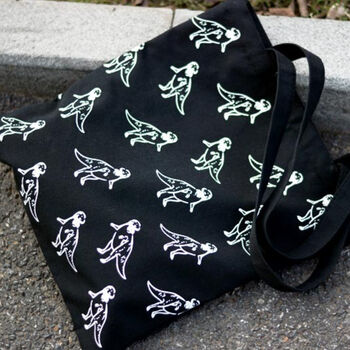 Black Canvas Dinosaur Tote Bag Gift For Kids, 7 of 7